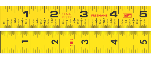 FREEMANS TUFF 3m, 5m Steel Pocket Measuring Tape with Click Lock